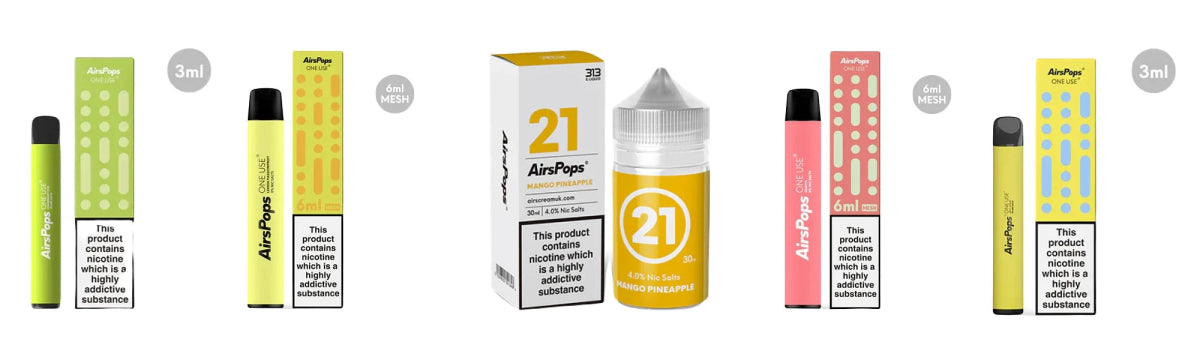Exotic Flavour AirsPops AirPops Vapes | Smoke Organic Store | A Guide | Strawberry Kiwi, Lemon Passionfruit, Mango Pineapple, Guava, Zesty Lemon