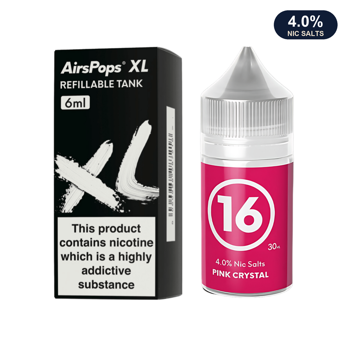#16 Pink Crystal XL Refill Pod + E-Liquid bundle