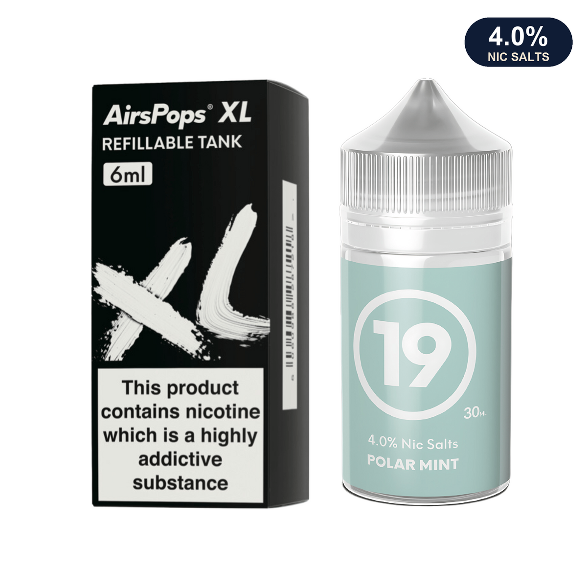 #19 Polar Mint XL Refill Pod + E-Liquid bundle