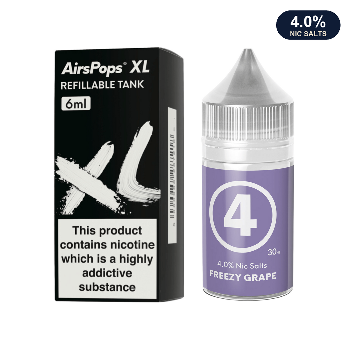 #4 Freezy Grape XL Refill Pod + E-Liquid bundle