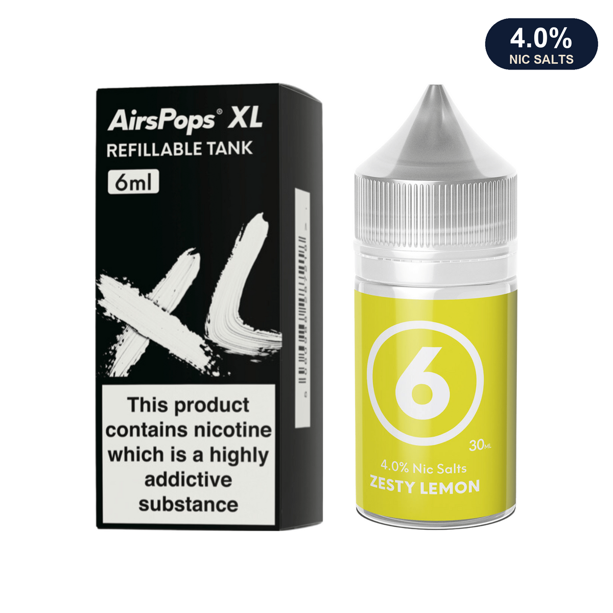 #6 Zesty Lemon XL Refill Pod + E-Liquid bundle