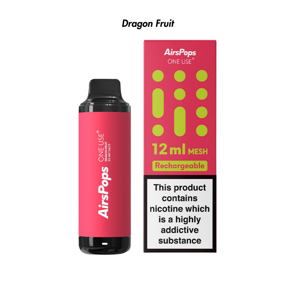 Dragon Fruit Airscream AirsPops Rechargeable ONE USE 12ml - 5% | Airscream AirsPops | Shop Buy Online | Cape Town, Joburg, Durban, South Africa