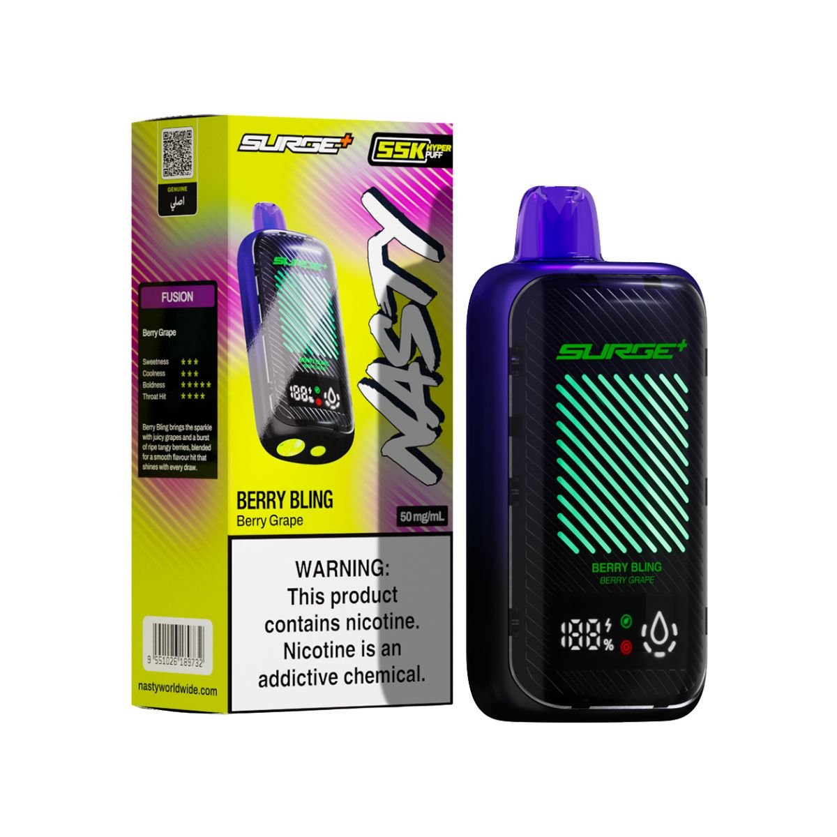 Berry Grape Nasty Bar Surge 55k Disposable Vape - 5% | NASTY | Shop Buy Online | Cape Town, Joburg, Durban, South Africa