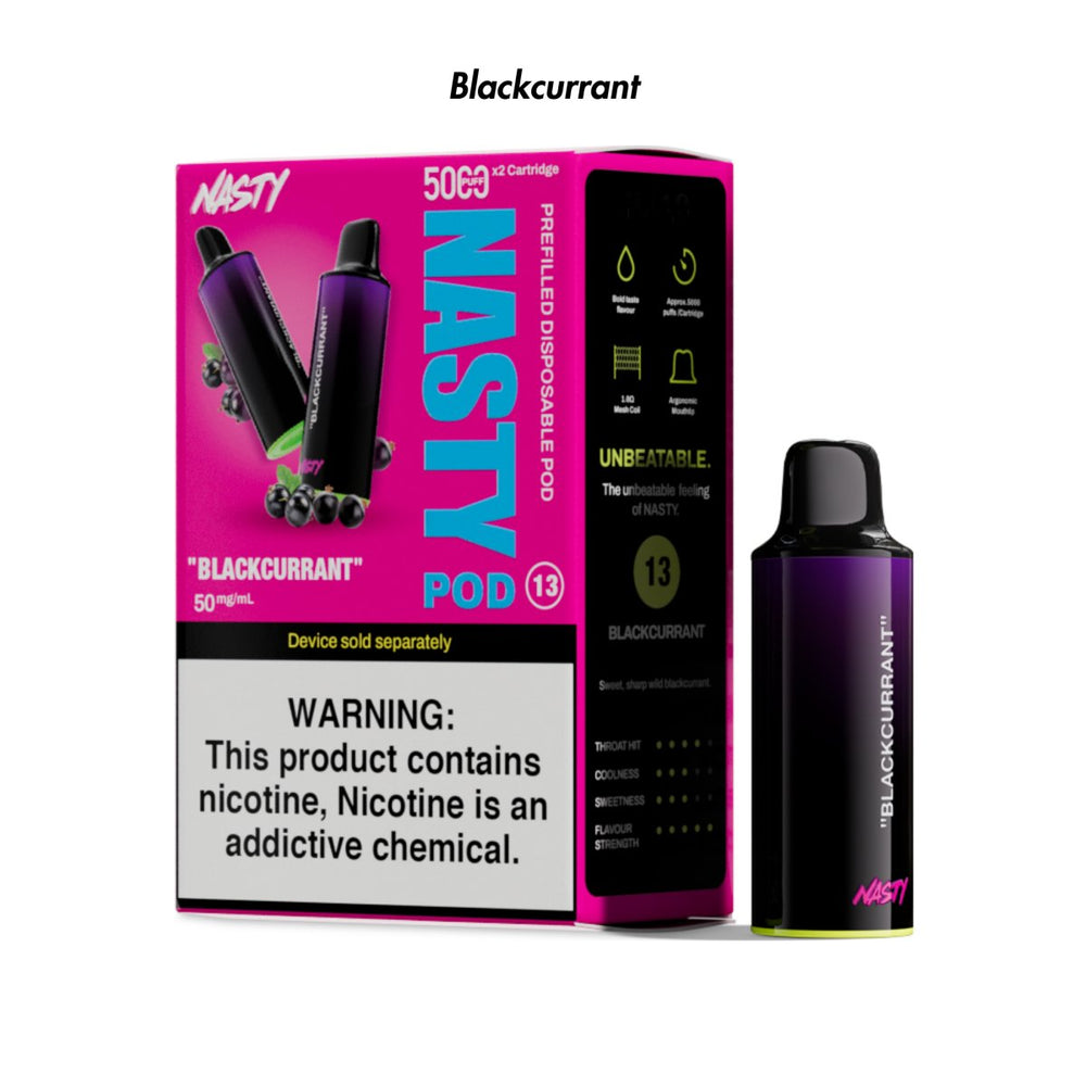 Blackcurrant Nasty PX10 Prefilled Disposable Pods 2-Pack | NASTY | Shop Buy Online | Cape Town, Joburg, Durban, South Africa