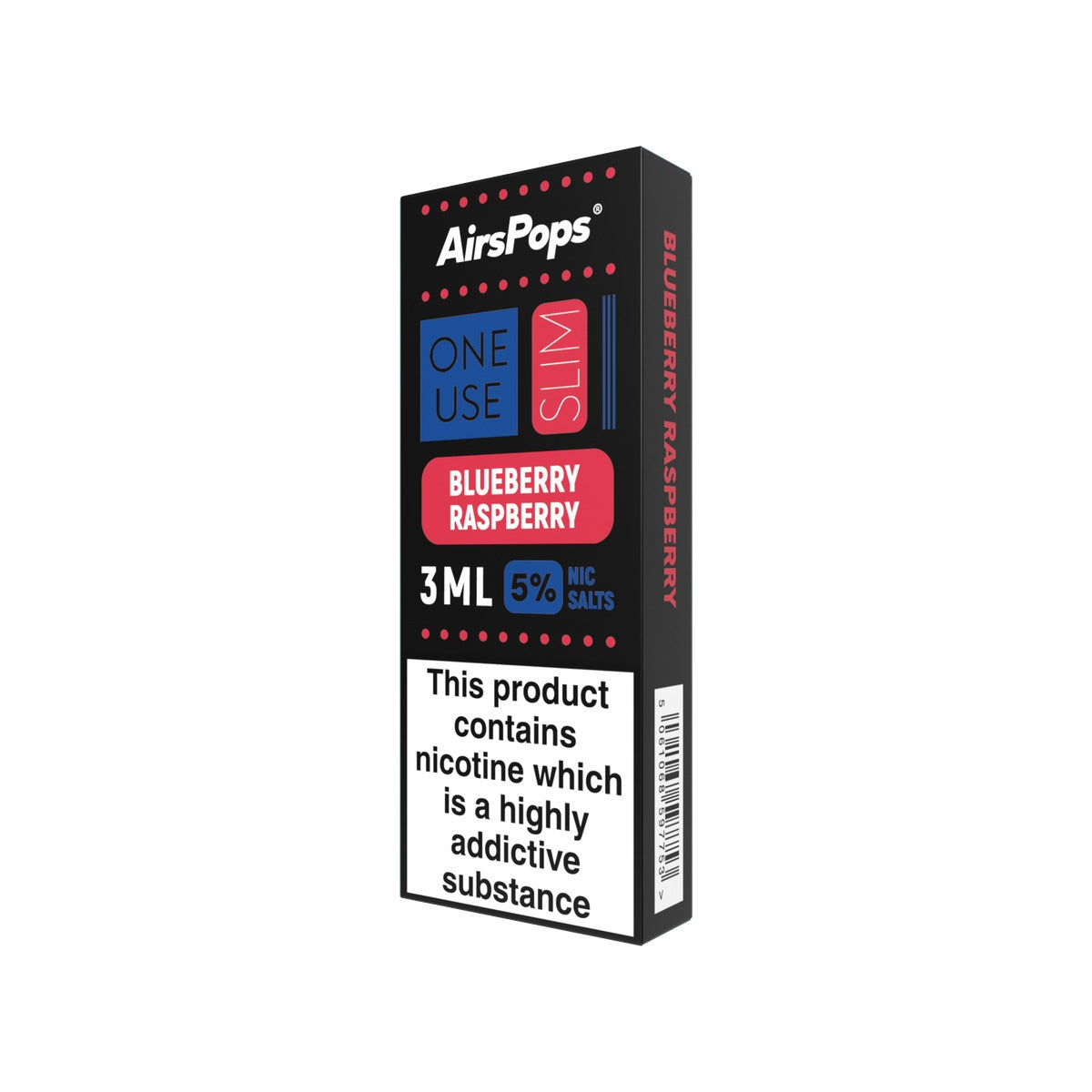 Blueberry Raspberry AirsPops ONE USE Slim 3ml disposable vape