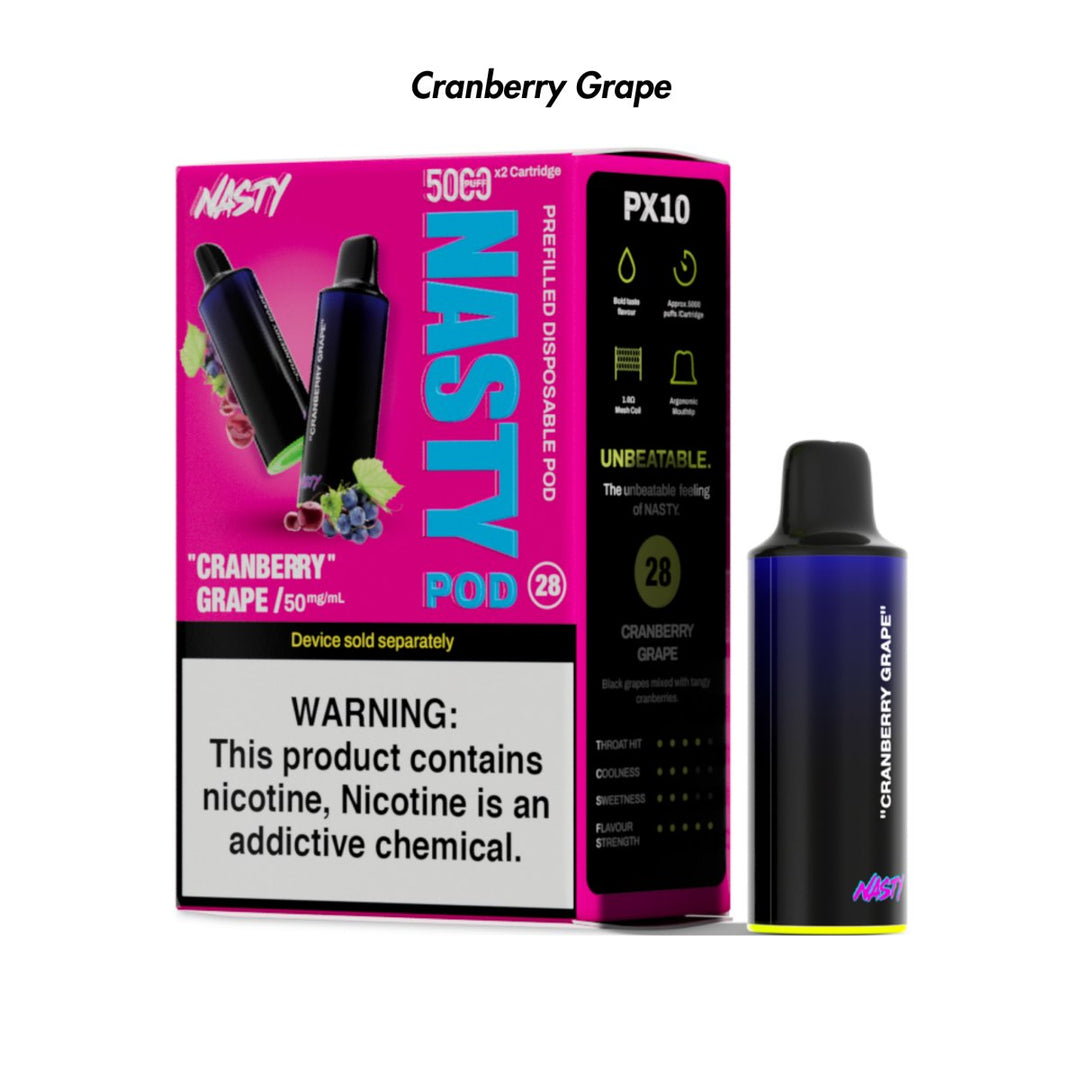 Cranberry Grape Nasty PX10 Prefilled Disposable Pods 2-Pack | NASTY | Shop Buy Online | Cape Town, Joburg, Durban, South Africa