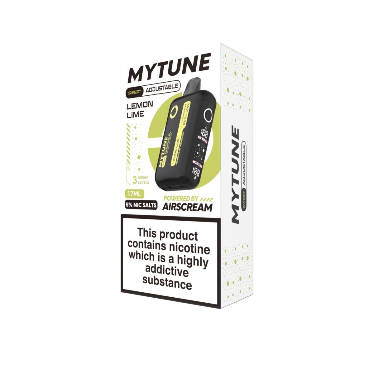 Lemon Lime Airscream MyTune 17ml Disposable Vape - 5% | Airscream AirsPops | Shop Buy Online | Cape Town, Joburg, Durban, South Africa
