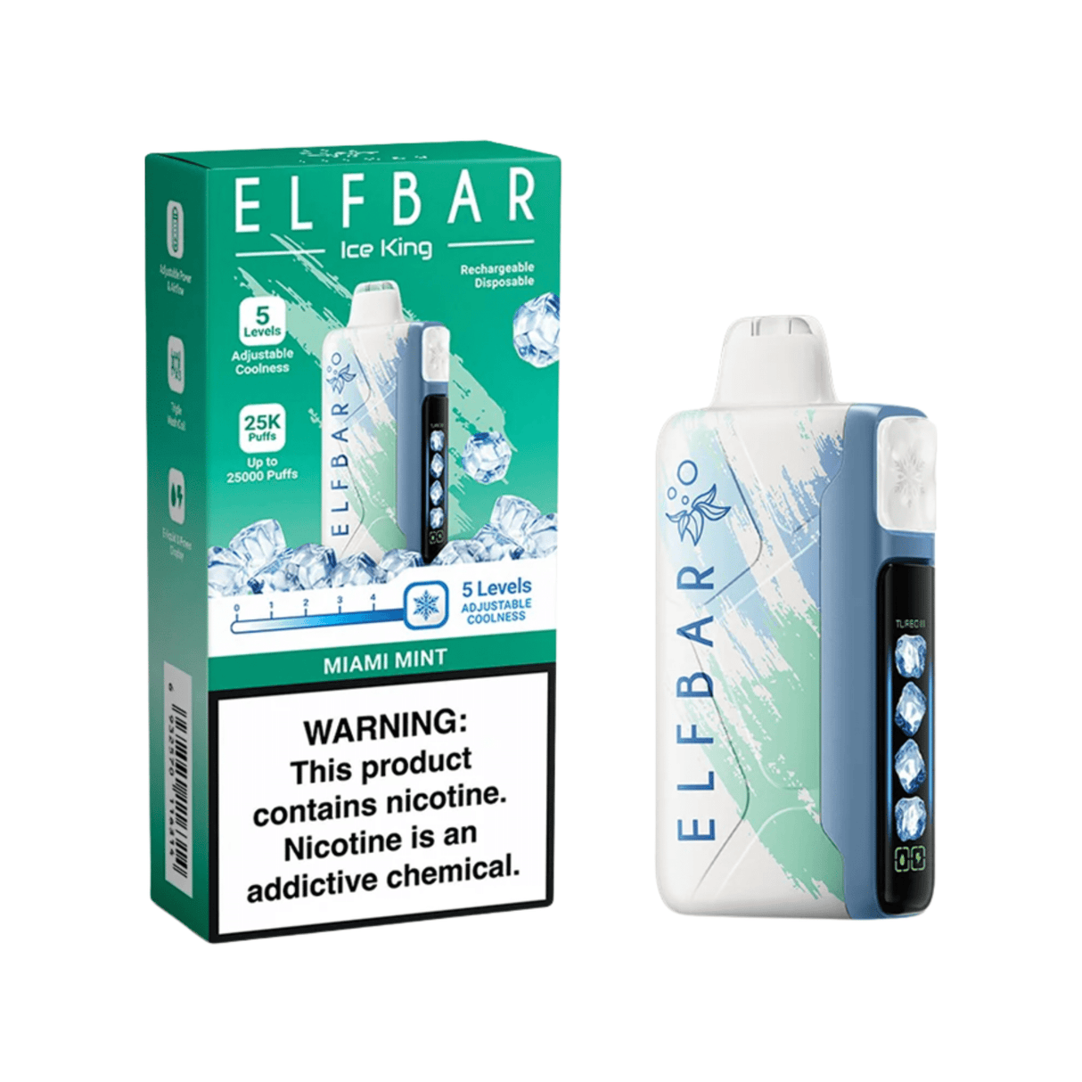 Miami Mint Elf Bar Ice King 25k Disposable Vape - 5% | Elf Bar | Shop Buy Online | Cape Town, Joburg, Durban, South Africa