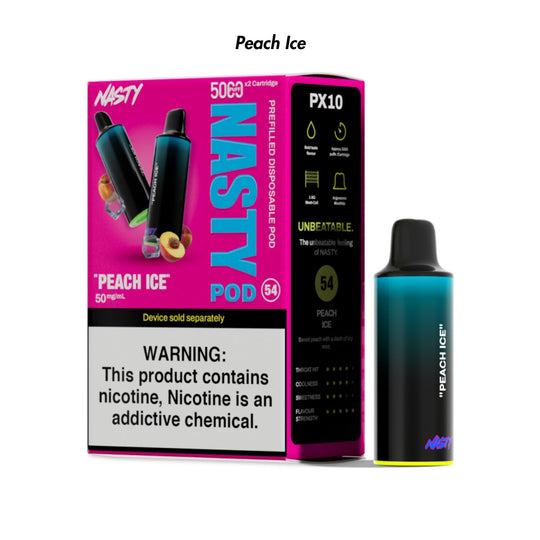 Peach Ice Nasty PX10 Prefilled Disposable Pods 2-Pack | NASTY | Shop Buy Online | Cape Town, Joburg, Durban, South Africa