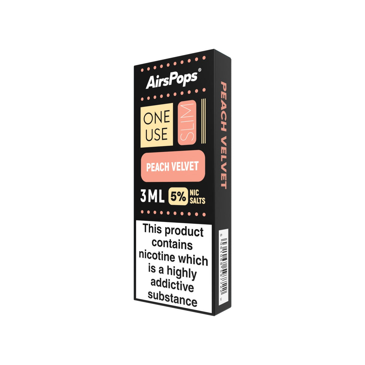 Peach Velvet AirsPops ONE USE Slim 3ml disposable vape