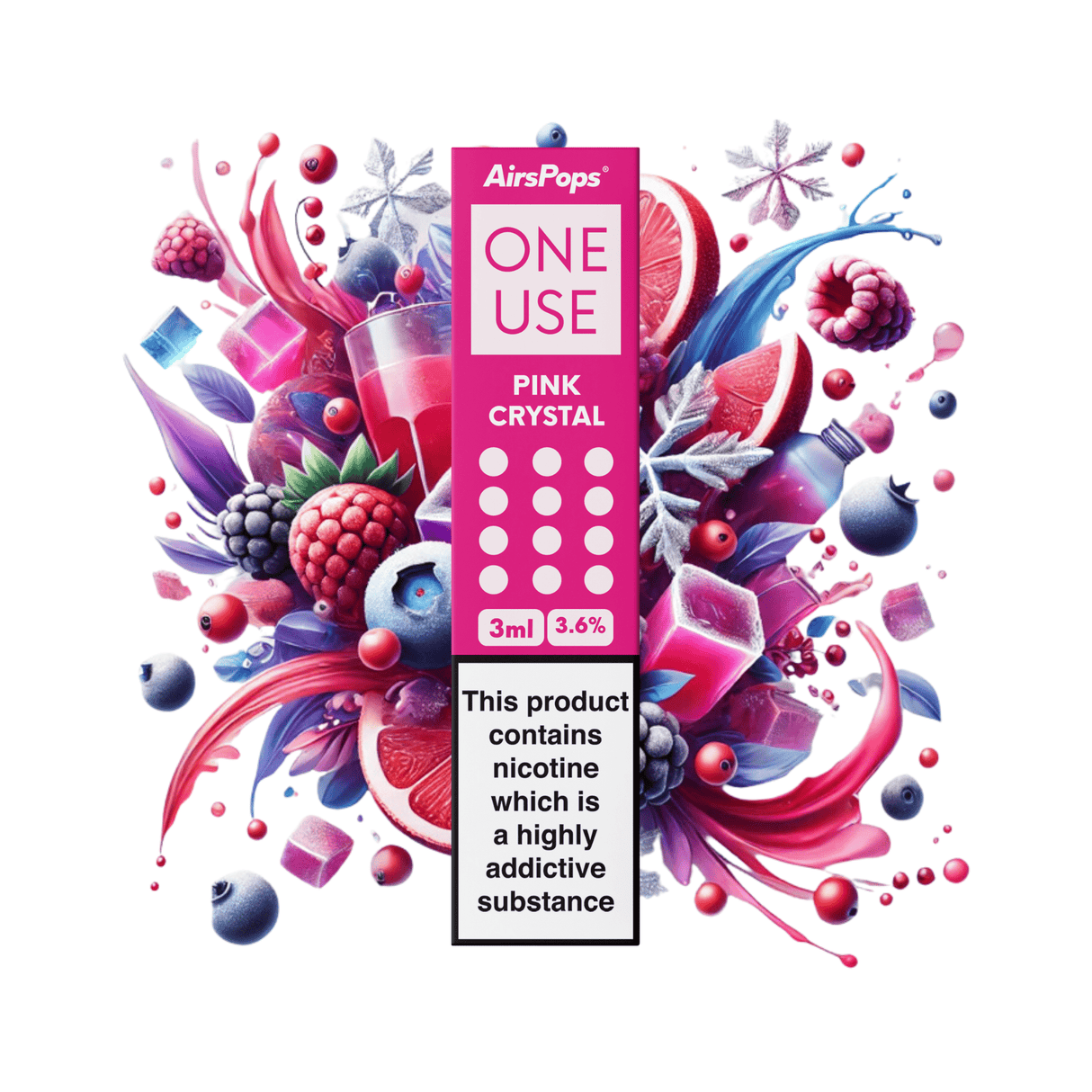 Pink Crystal Airscream AirsPops ONE USE 3ml Disposable Vape - 3.6% | Airscream AirsPops | Shop Buy Online | Cape Town, Joburg, Durban, South Africa