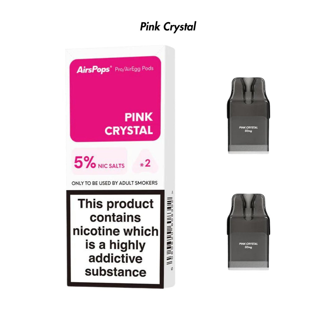 Pink Crystal 🆕 Airscream Pro/AirEgg Prefilled Pods 2-Pack - 5% | Airscream AirsPops | Shop Buy Online | Cape Town, Joburg, Durban, South Africa
