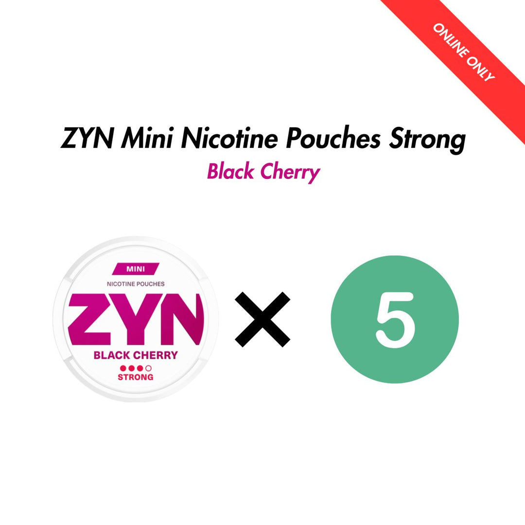 Black Cherry 5-Pack ZYN Mini Nicotine Pouches Bundle - Strong | ZYN | Shop Buy Online | Cape Town, Joburg, Durban, South Africa