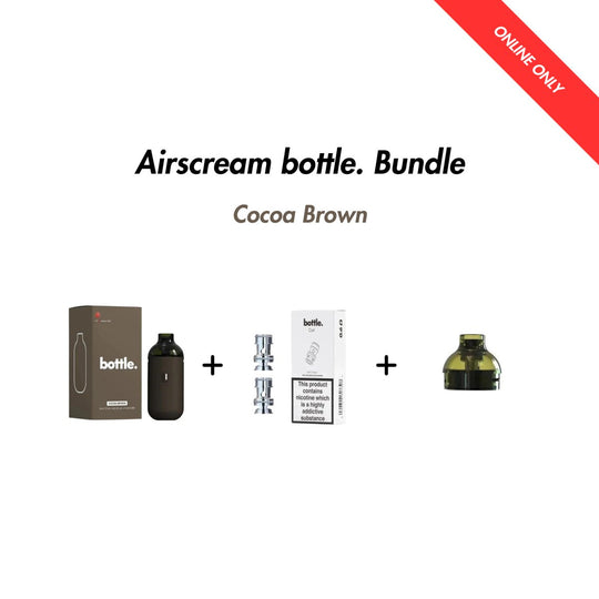 Cocoa Brown 0.4 Ohm Airscream bottle. Bundle | Airscream AirsPops | Shop Buy Online | Cape Town, Joburg, Durban, South Africa
