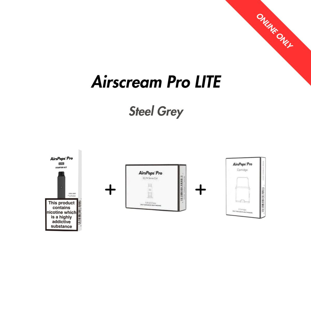 Steel Grey 🆕 Airscream Pro LITE Bundle | Airscream AirsPops | Shop Buy Online | Cape Town, Joburg, Durban, South Africa
