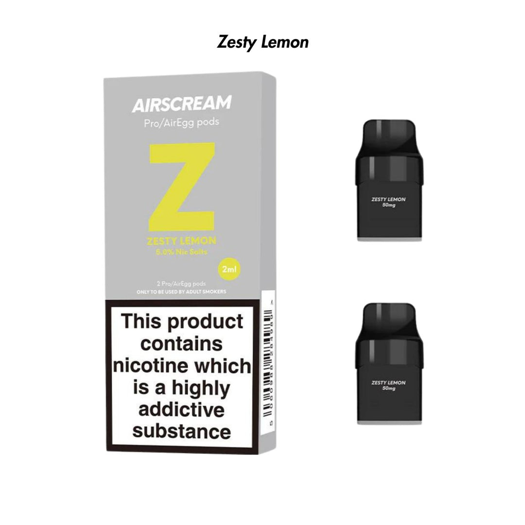 Zesty Lemon 🆕 Airscream Pro/AirEgg Prefilled Pods 2-Pack - 5% | Airscream AirsPops | Shop Buy Online | Cape Town, Joburg, Durban, South Africa