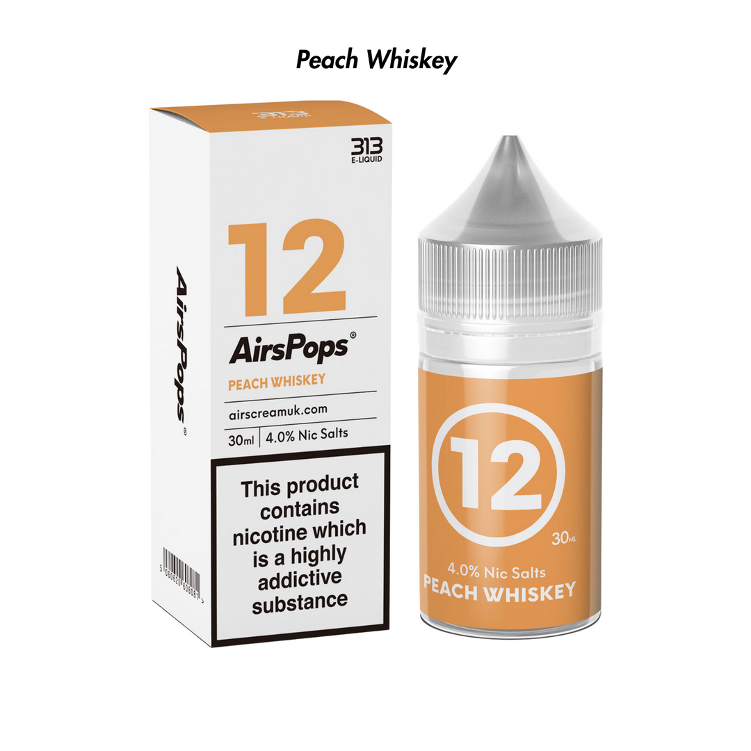 Peach Whisky 313 AirsPops E-Liquid 40mg from The Smoke Organic Store with Fast Delivery in South Africa