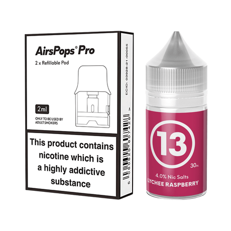 #13 Lychee Raspberry Airscream Pro II / LITE Refillable Pods & 313 AirsPops E - Liquid Bundle | Airscream AirsPops | Shop Buy Online | Cape Town, Joburg, Durban, South Africa