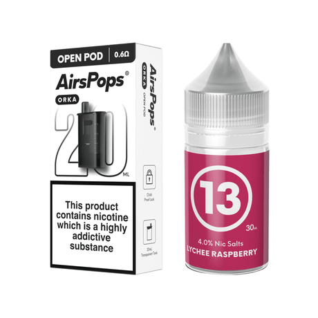 13 Lychee Raspberry AirsPops ORKA Refillable Pod & 313 E - Liquid Bundle | Airscream AirsPops | Shop Buy Online | Cape Town, Joburg, Durban, South Africa