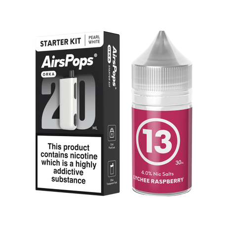 13 Lychee Raspberry Pearl White AirsPops ORKA Device & 313 E - Liquid Bundle | Airscream AirsPops | Shop Buy Online | Cape Town, Joburg, Durban, South Africa