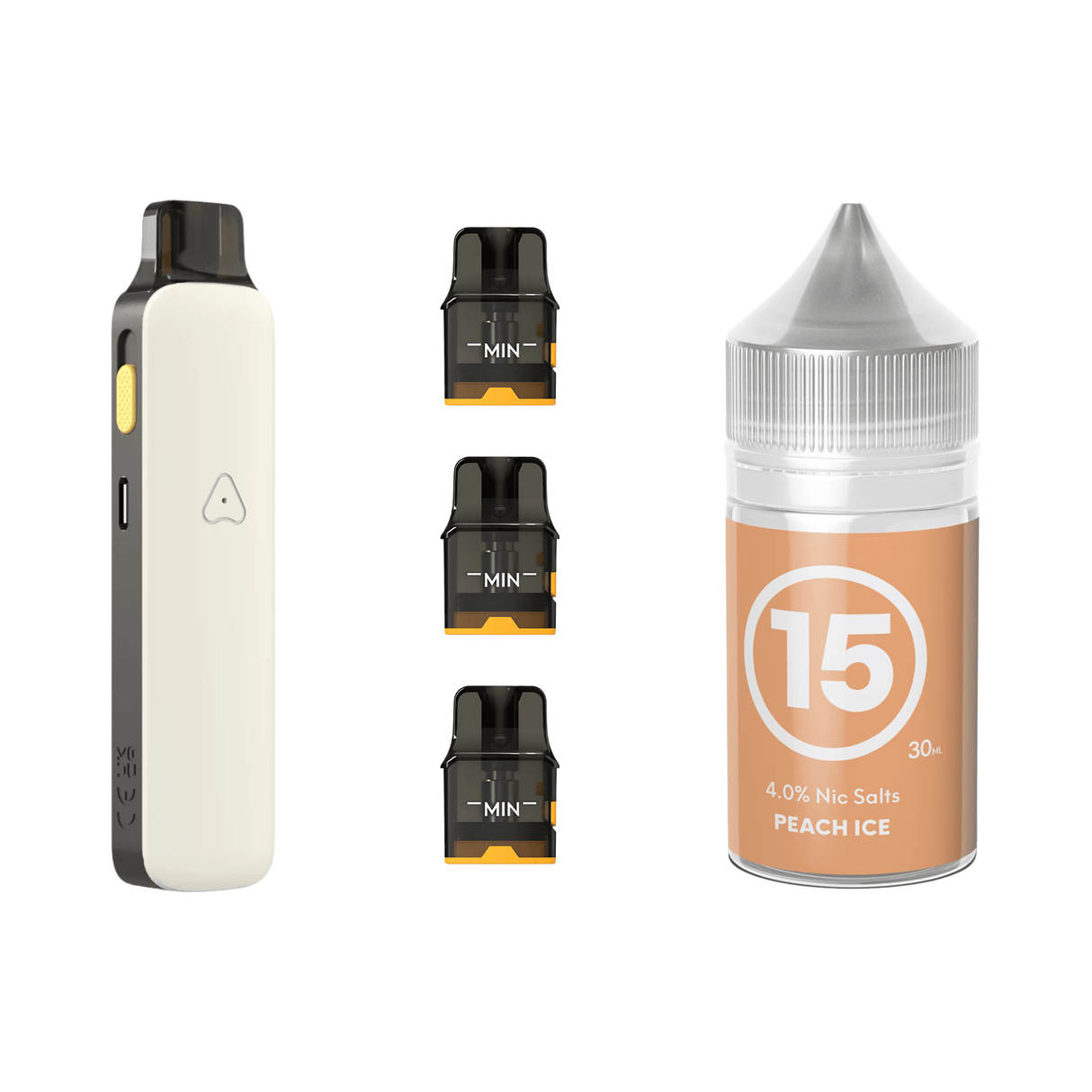 #15 Peach Ice Airscream Pro II Device, Refillable Pods and E - Liquid Bundle | Airscream AirsPops | Shop Buy Online | Cape Town, Joburg, Durban, South Africa