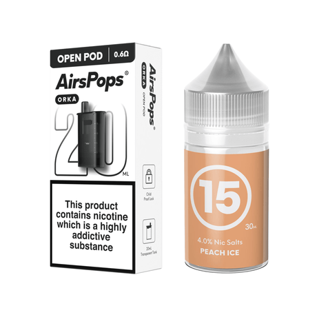 15 Peach Ice AirsPops ORKA Refillable Pod & 313 E - Liquid Bundle | Airscream AirsPops | Shop Buy Online | Cape Town, Joburg, Durban, South Africa
