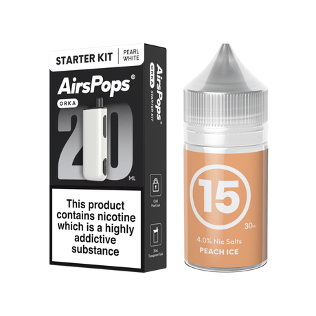 15 Peach Ice Pearl White AirsPops ORKA Device & 313 E - Liquid Bundle | Airscream AirsPops | Shop Buy Online | Cape Town, Joburg, Durban, South Africa