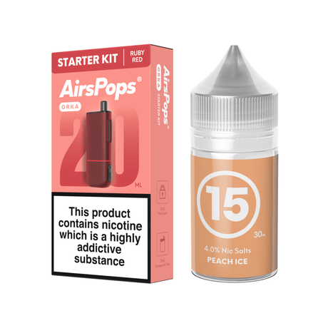 15 Peach Ice Ruby Red AirsPops ORKA Device & 313 E - Liquid Bundle | Airscream AirsPops | Shop Buy Online | Cape Town, Joburg, Durban, South Africa