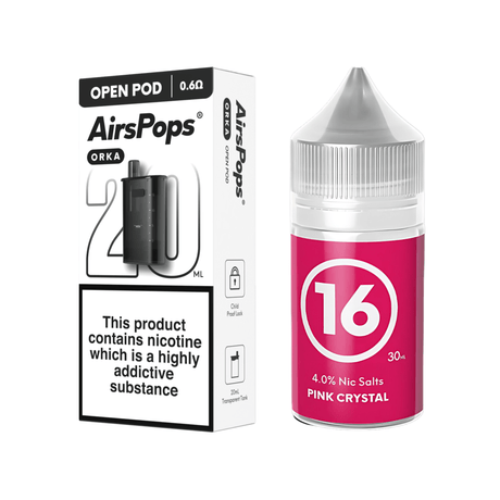 16 Pink Crystal AirsPops ORKA Refillable Pod & 313 E - Liquid Bundle | Airscream AirsPops | Shop Buy Online | Cape Town, Joburg, Durban, South Africa