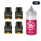 Four AirsPops Pro II / Pro LITE refillable pods with 313 Pink Crystal 1.9% e-liquid