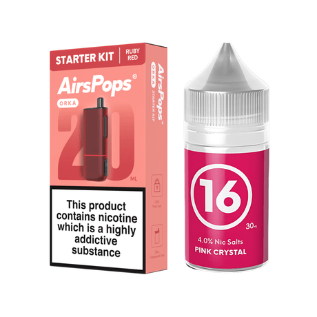 16 Pink Crystal Ruby Red AirsPops ORKA Device & 313 E - Liquid Bundle | Airscream AirsPops | Shop Buy Online | Cape Town, Joburg, Durban, South Africa