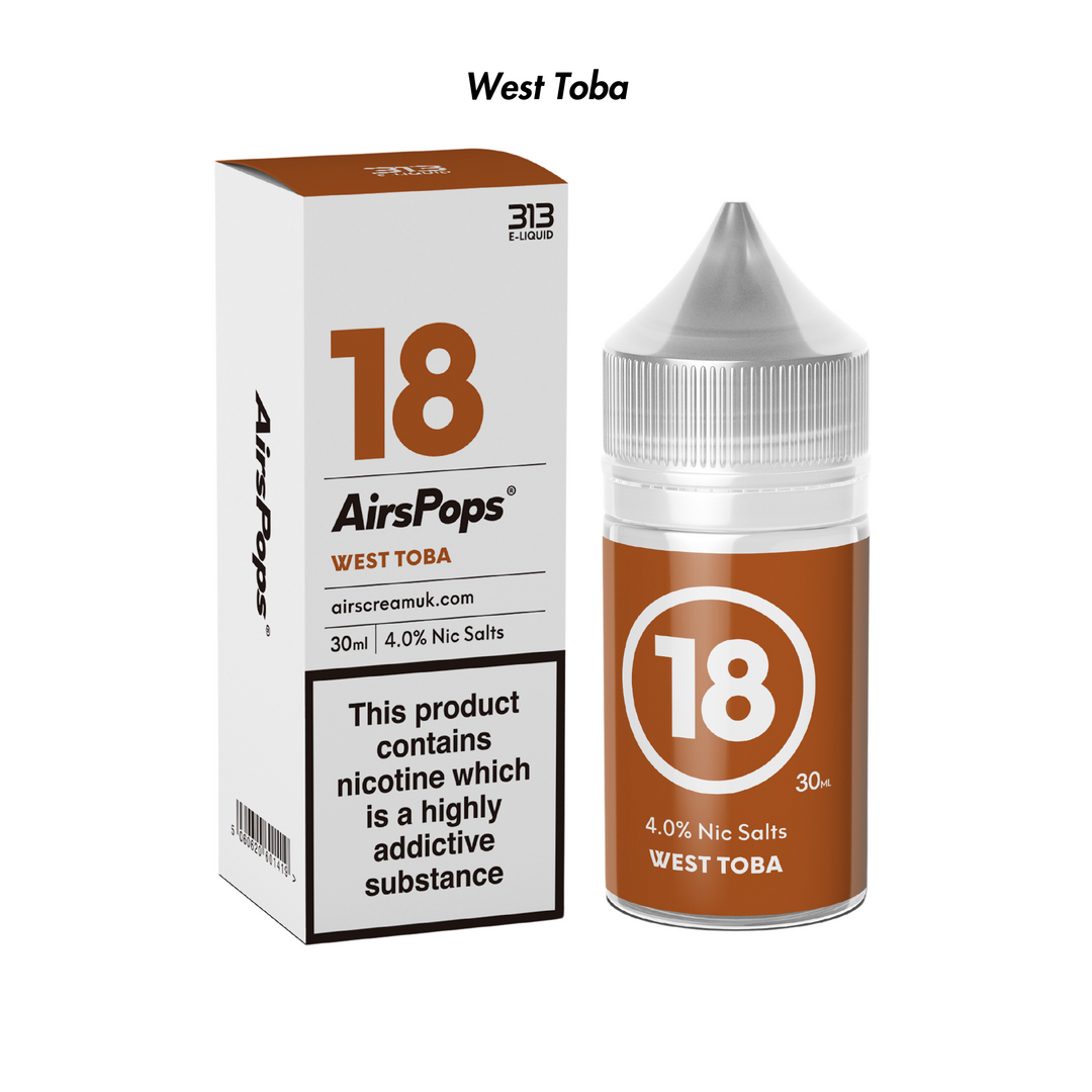 West Toba 313 AirsPops E-Liquid 40mg from The Smoke Organic Store with Fast Delivery in South Africa