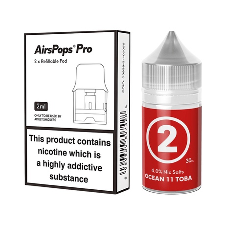 #2 Ocean 11 Toba 🆕 Airscream Pro II / LITE Refillable Pods & 313 AirsPops E - Liquid Bundle | Airscream AirsPops | Shop Buy Online | Cape Town, Joburg, Durban, South Africa