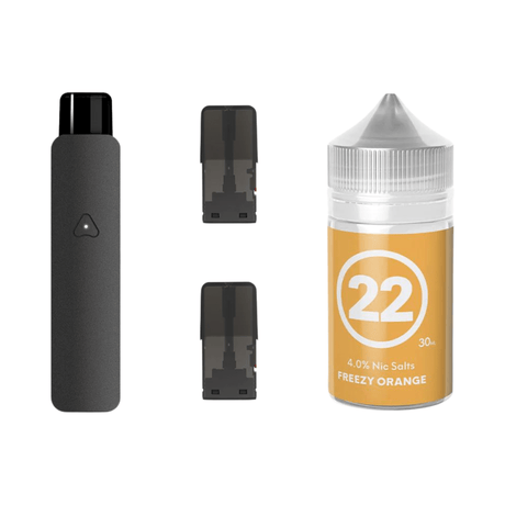 #22 Freezy Orange Airscream 7 Device, Refillable Pods and E - Liquid Bundle | Airscream AirsPops | Shop Buy Online | Cape Town, Joburg, Durban, South Africa