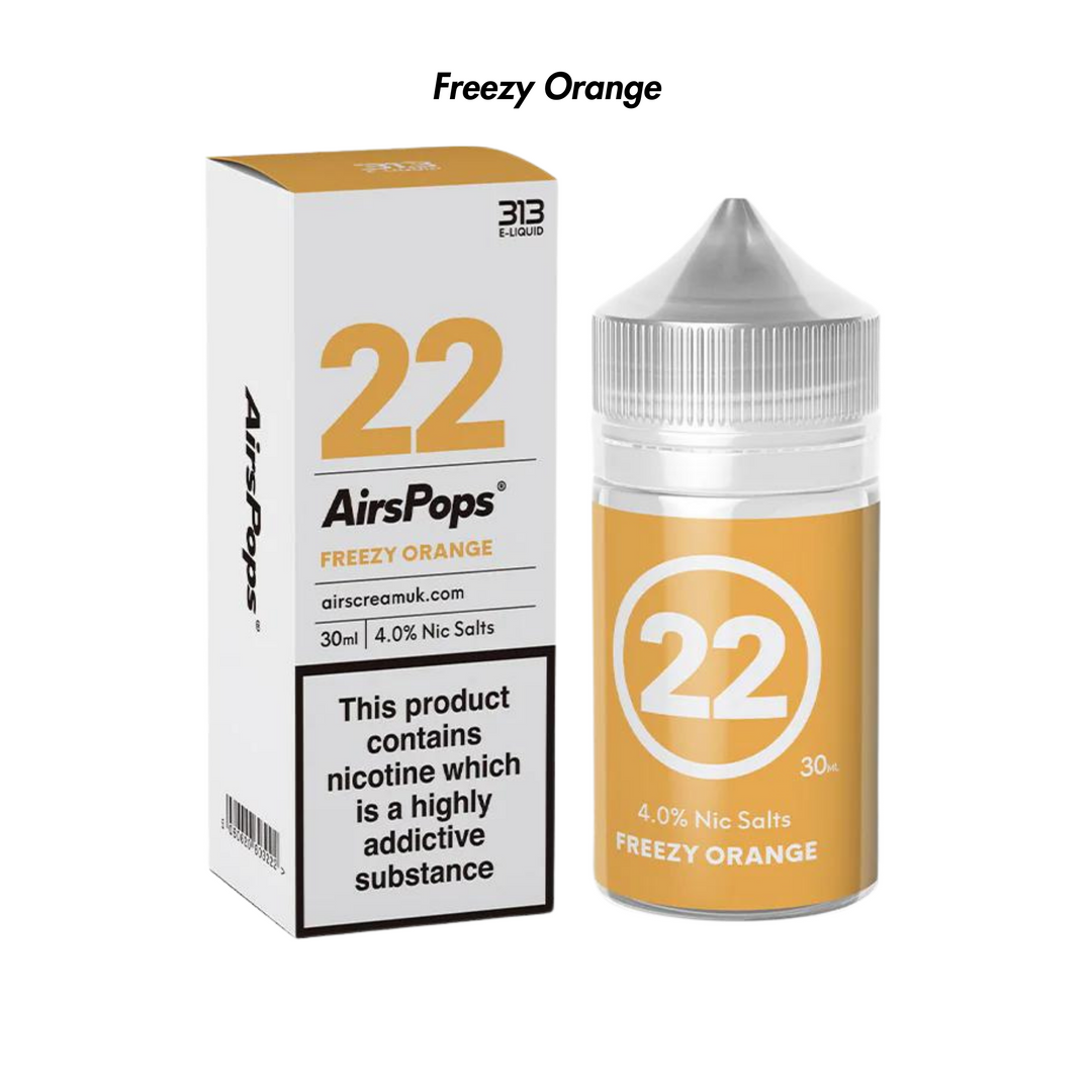 Freezy Orange 313 AirsPops E-Liquid 40mg from The Smoke Organic Store with Fast Delivery in South Africa