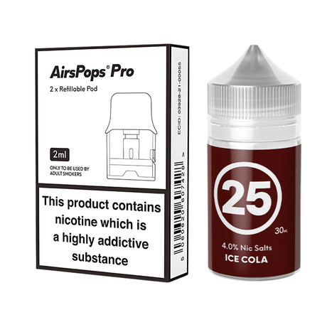 #25 Ice Cola Airscream Pro II / LITE Refillable Pods & 313 AirsPops E - Liquid Bundle | Airscream AirsPops | Shop Buy Online | Cape Town, Joburg, Durban, South Africa