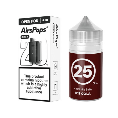 25 Ice Cola AirsPops ORKA Refillable Pod & 313 E - Liquid Bundle | Airscream AirsPops | Shop Buy Online | Cape Town, Joburg, Durban, South Africa
