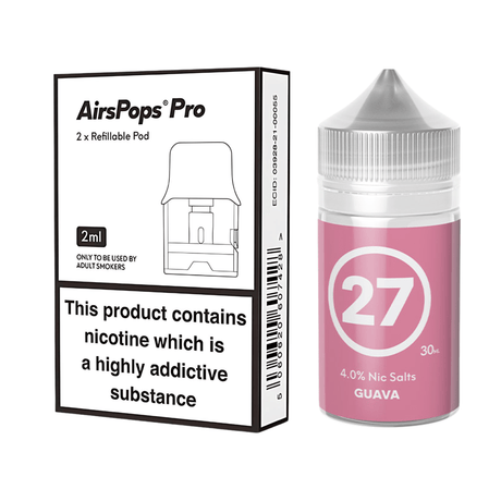 #27 Guava Airscream Pro II / LITE Refillable Pods & 313 AirsPops E - Liquid Bundle | Airscream AirsPops | Shop Buy Online | Cape Town, Joburg, Durban, South Africa