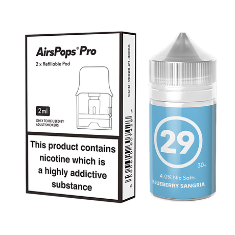 #29 Blueberry Sangria Airscream Pro II / LITE Refillable Pods & 313 AirsPops E - Liquid Bundle | Airscream AirsPops | Shop Buy Online | Cape Town, Joburg, Durban, South Africa