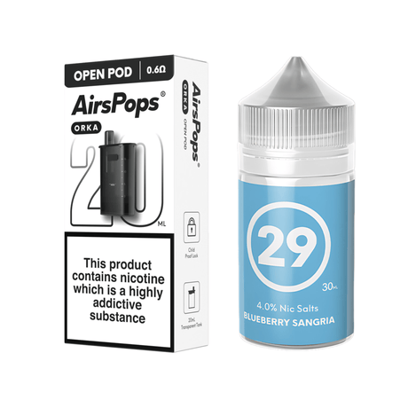 29 Blueberry Sangria AirsPops ORKA Refillable Pod & 313 E - Liquid Bundle | Airscream AirsPops | Shop Buy Online | Cape Town, Joburg, Durban, South Africa
