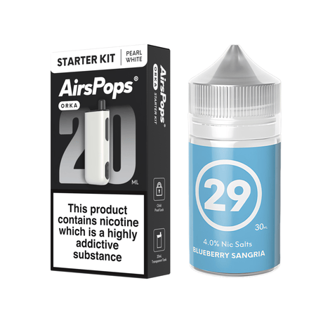 29 Blueberry Sangria Pearl White AirsPops ORKA Device & 313 E - Liquid Bundle | Airscream AirsPops | Shop Buy Online | Cape Town, Joburg, Durban, South Africa