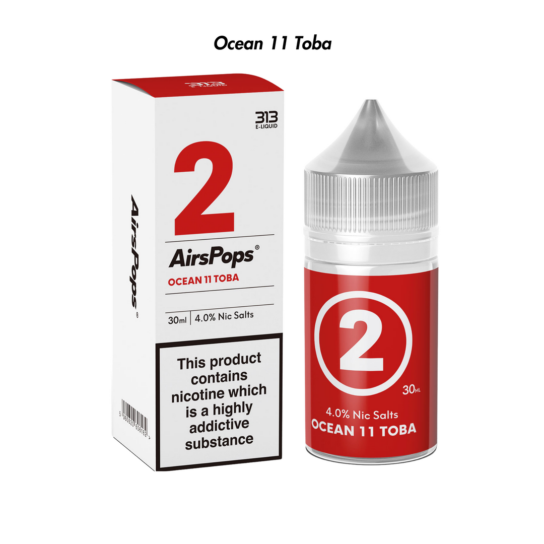 Ocean 11 Toba 313 AirsPops E-Liquid 40mg from The Smoke Organic Store with Fast Delivery in South Africa
