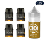 Four AirsPops Pro II / Pro LITE refillable pods with 313 Virginia Toba 1.9% e-liquid