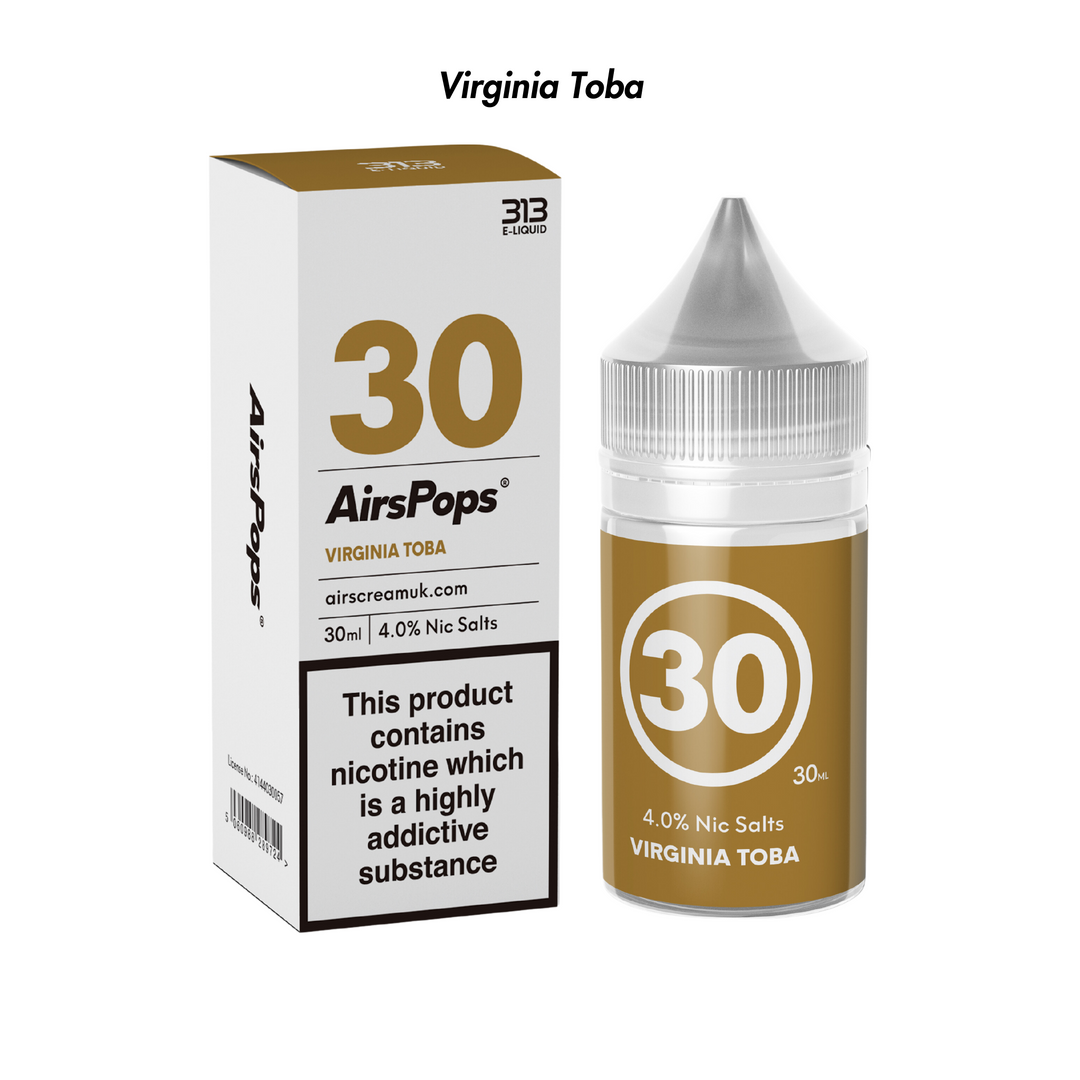 Virginia Toba 313 AirsPops E-Liquid 40mg from The Smoke Organic Store with Fast Delivery in South Africa
