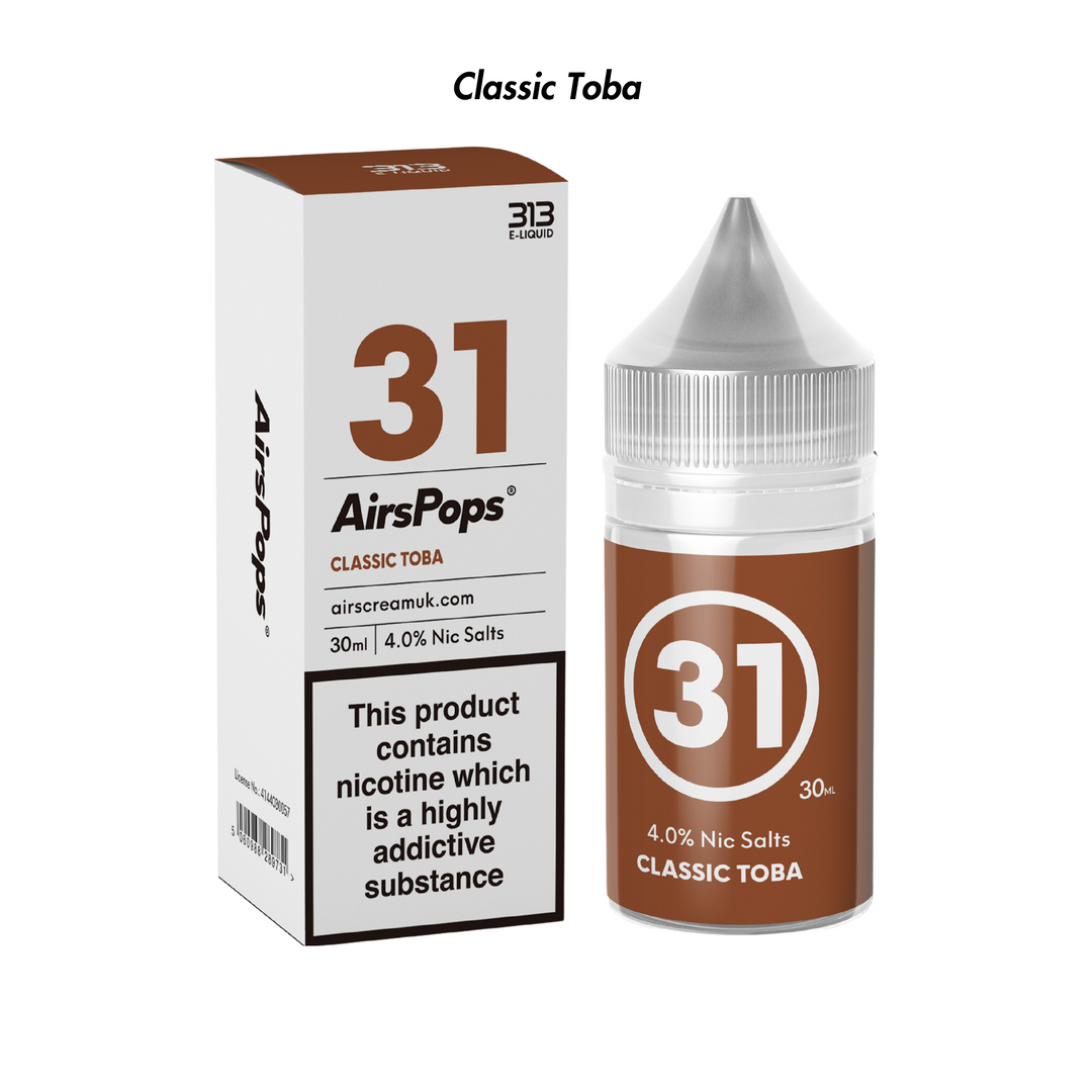 Classic Toba 313 AirsPops E-Liquid 40mg from The Smoke Organic Store with Fast Delivery in South Africa