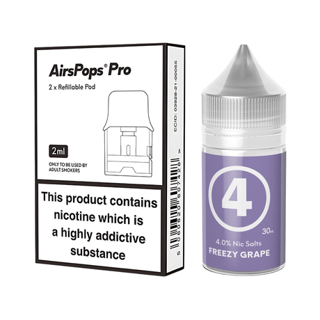 #4 Freezy Grape Airscream Pro II / LITE Refillable Pods & 313 AirsPops E - Liquid Bundle | Airscream AirsPops | Shop Buy Online | Cape Town, Joburg, Durban, South Africa