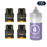 Four AirsPops Pro II / Pro LITE refillable pods with 313 Freezy Grape 1.9% e-liquid