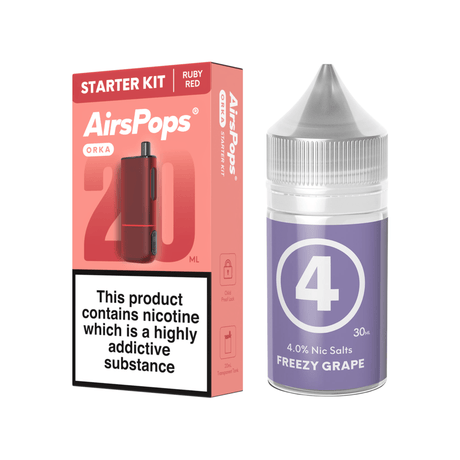 4 Freezy Grape Ruby Red AirsPops ORKA Device & 313 E - Liquid Bundle | Airscream AirsPops | Shop Buy Online | Cape Town, Joburg, Durban, South Africa