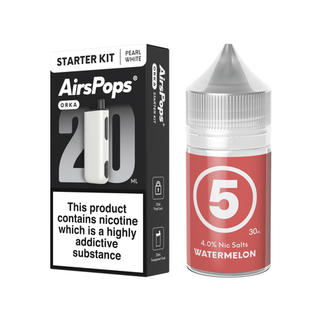 5 Ice Watermelon Pearl White AirsPops ORKA Device & 313 E - Liquid Bundle | Airscream AirsPops | Shop Buy Online | Cape Town, Joburg, Durban, South Africa