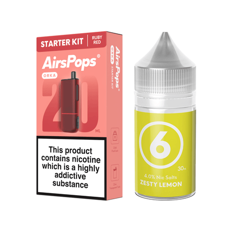 6 Zesty Lemon Ruby Red AirsPops ORKA Device & 313 E - Liquid Bundle | Airscream AirsPops | Shop Buy Online | Cape Town, Joburg, Durban, South Africa